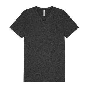 Unisex heather CVC short sleeve v-neck tee