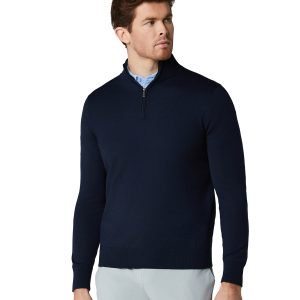 1/4-zip merino blend sweater