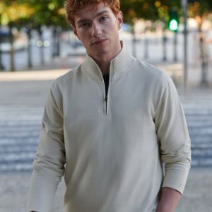 Premium piqué 1/4-zip top
