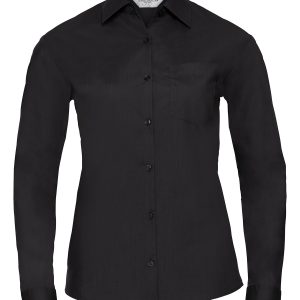 Women's long sleeve polycotton easycare poplin shirt