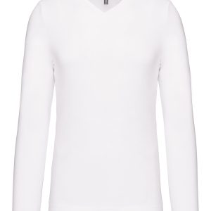 Men's long-sleeved V-neck T-shirt