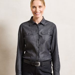 Women's jeans stitch denim shirt