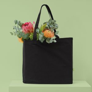 Organic canvas ‘flat base’ landscape shopper