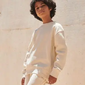Kids sustainable fashion curved hem sweatshirt