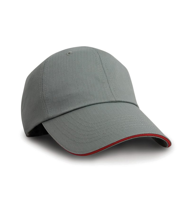 Herringbone cap with sandwich peak