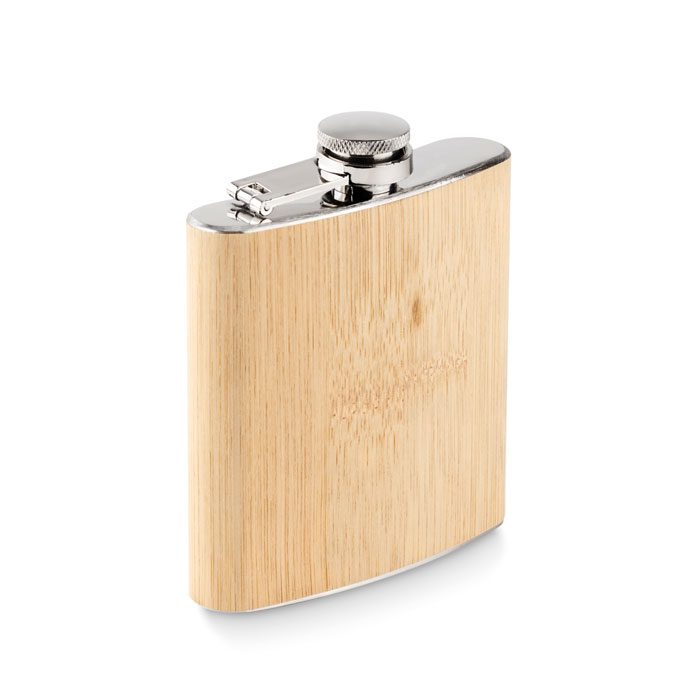 HIPHIP Bamboo Finish Hip Flask