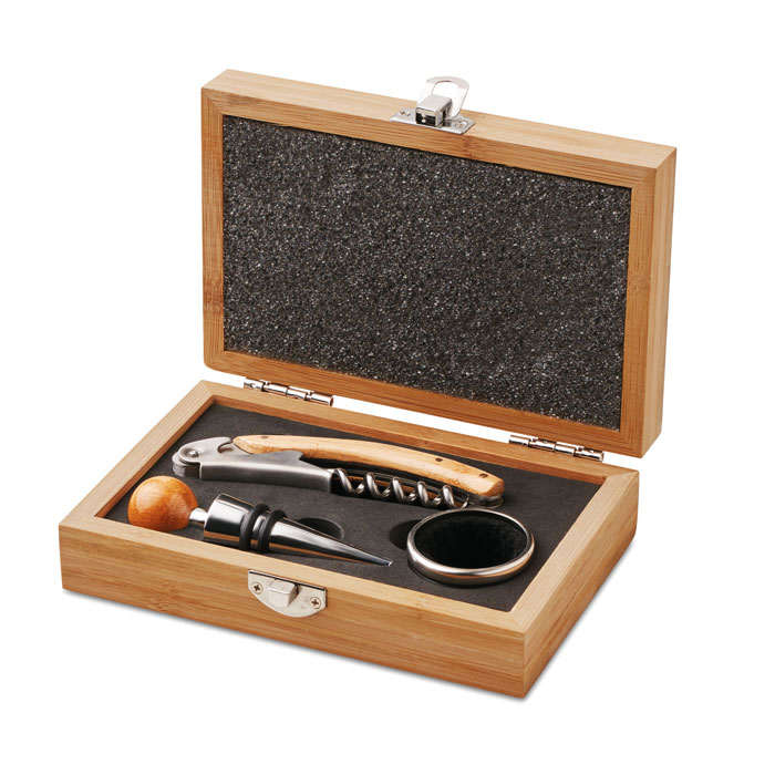 SONOMA Bamboo Wine Set Gift Box