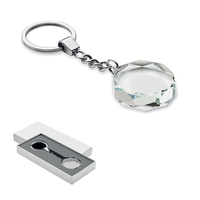 Roundward Glass Round Award Keyring