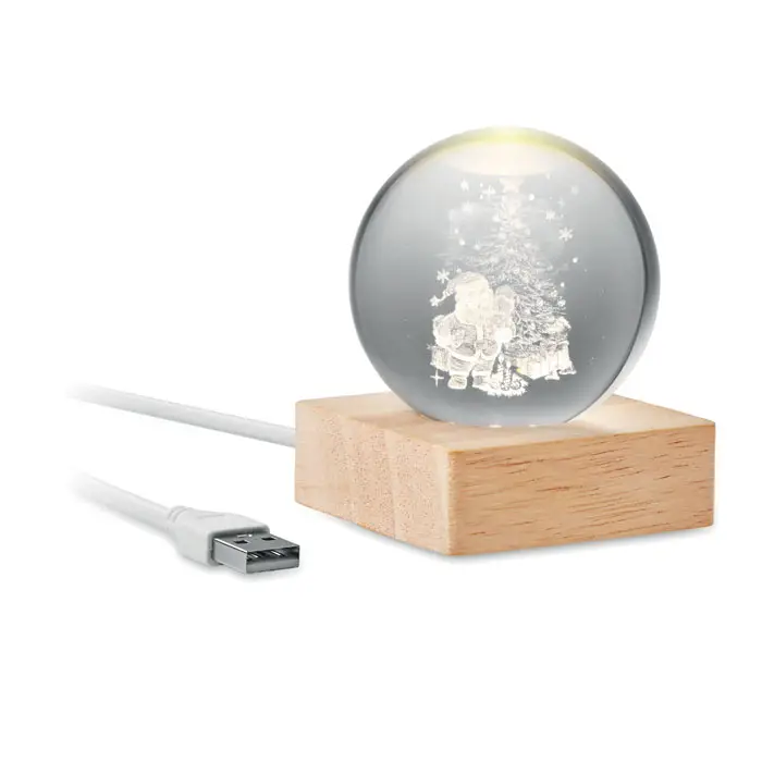 Santa Light LED Glass Ball Ornament