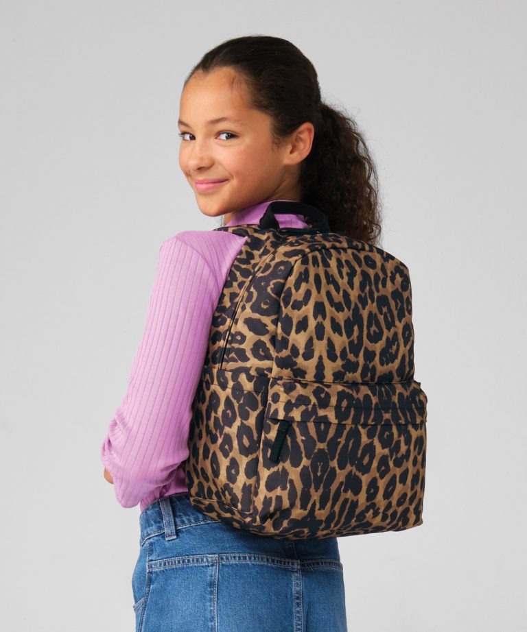 Leopard print mini backpack