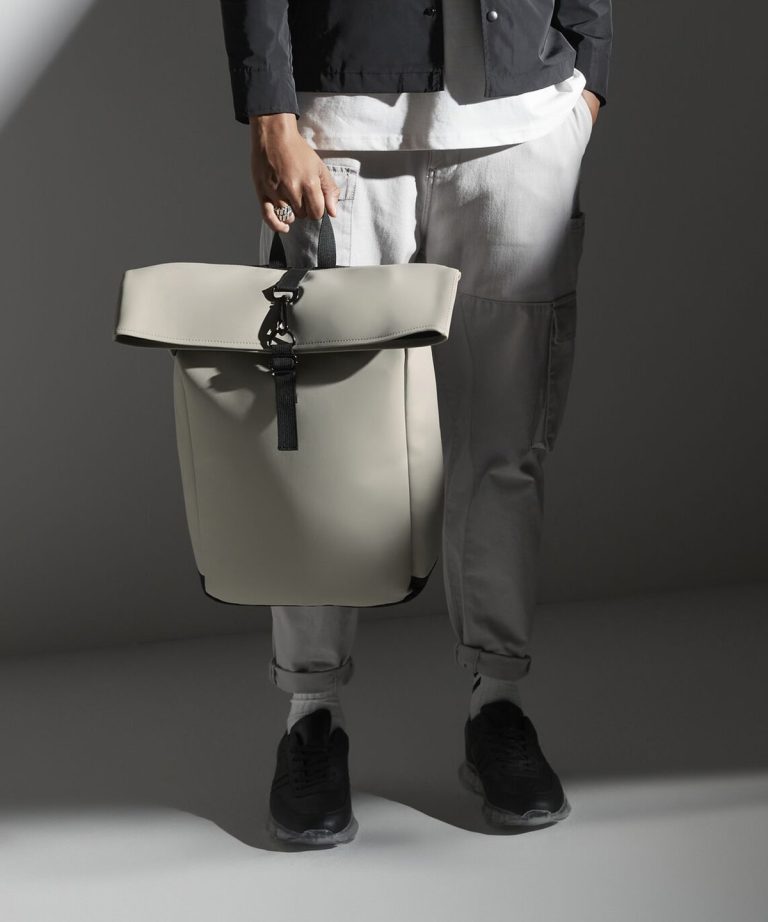 Matte PU rolltop backpack