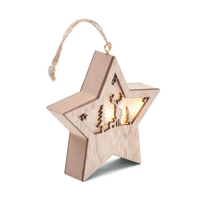 Starlight MDF Light-Up Star Decoration