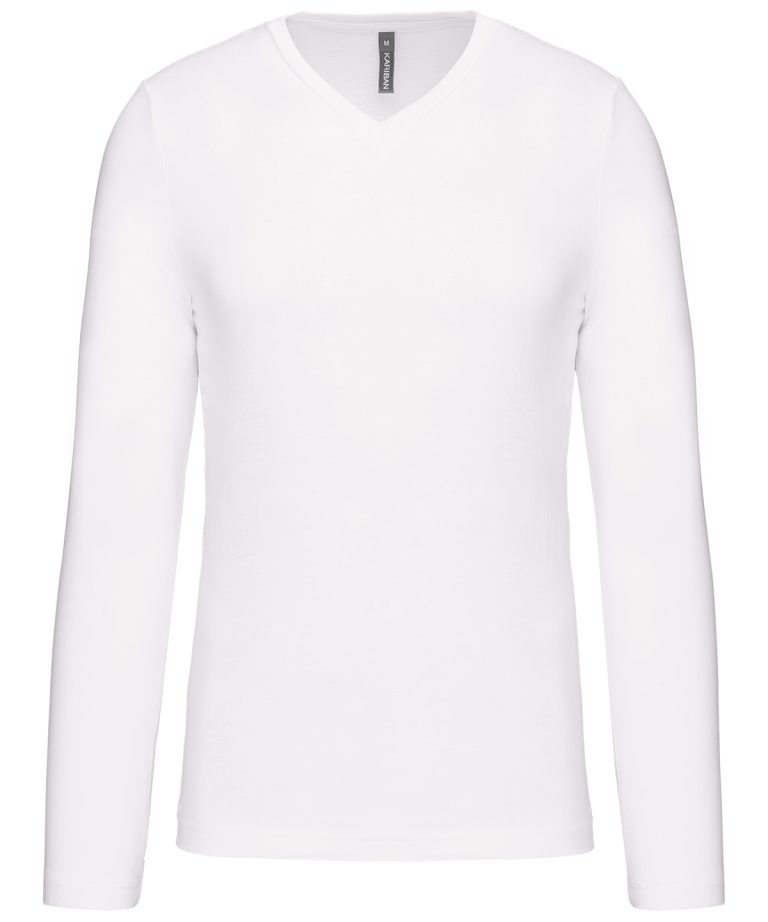 Men's long-sleeved V-neck T-shirt