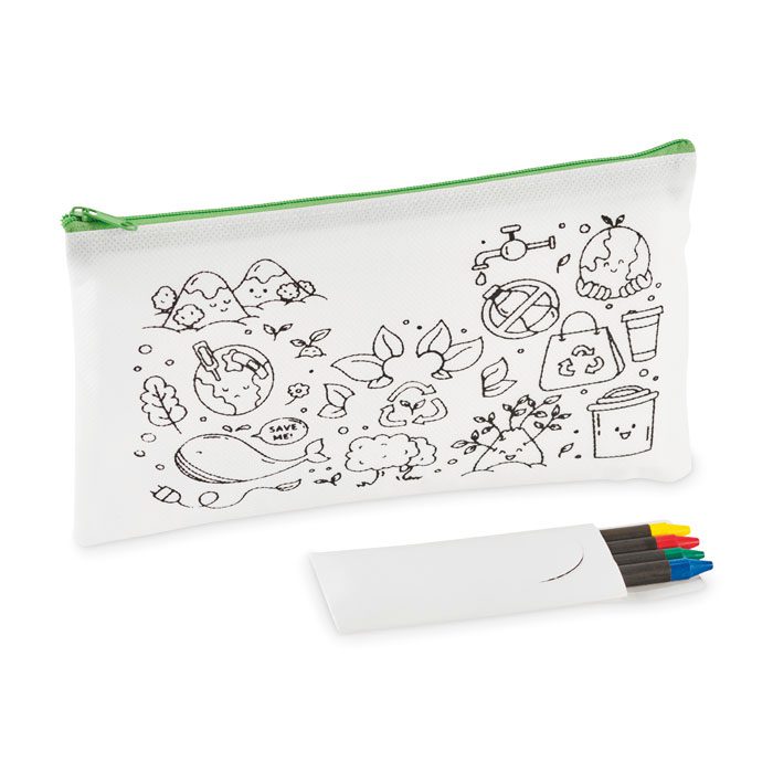 CRAY Non-Woven Pencil Case with Crayons