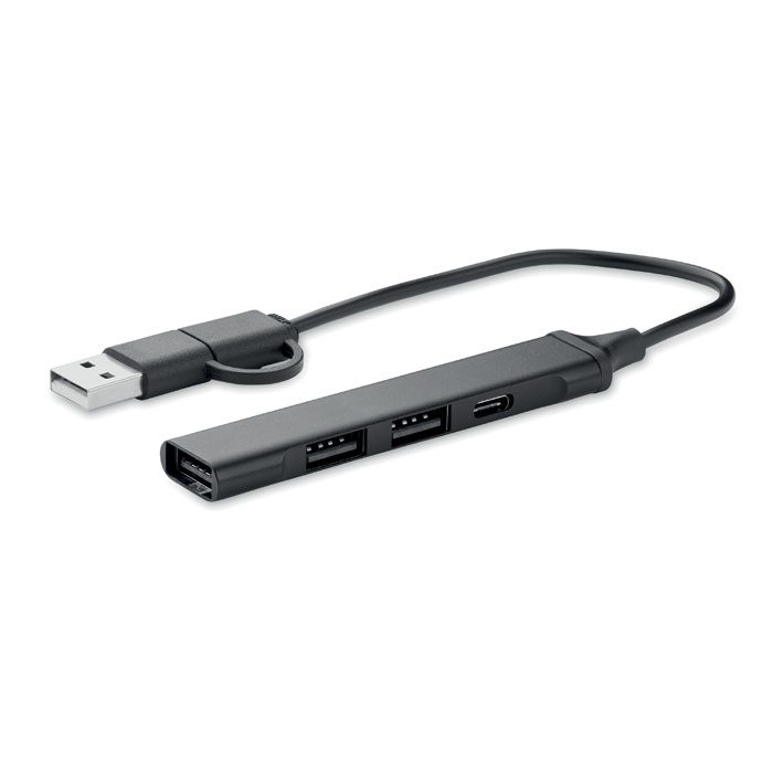 Recycled Aluminium 4-Port USB Hub
