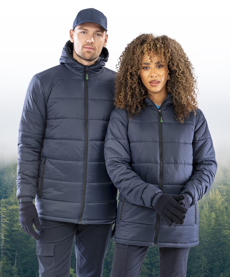 Recycled hooded padded parka