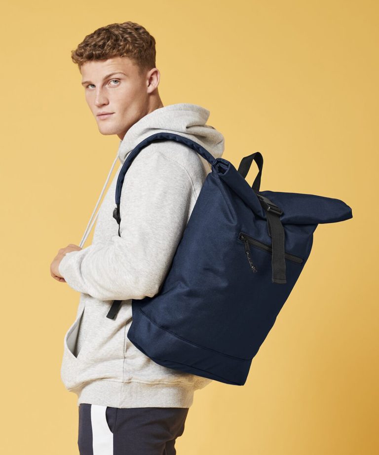 Recycled rolled-top backpack