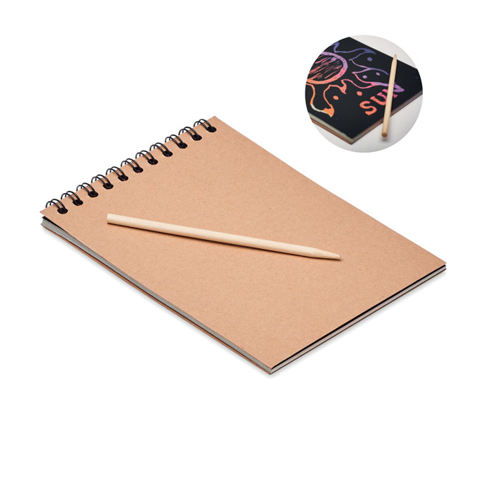 Ring Kraft Scratch Paper Notebook