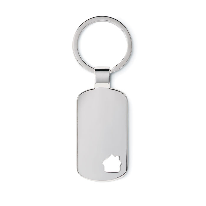 House Key Shaped Metal Keyring