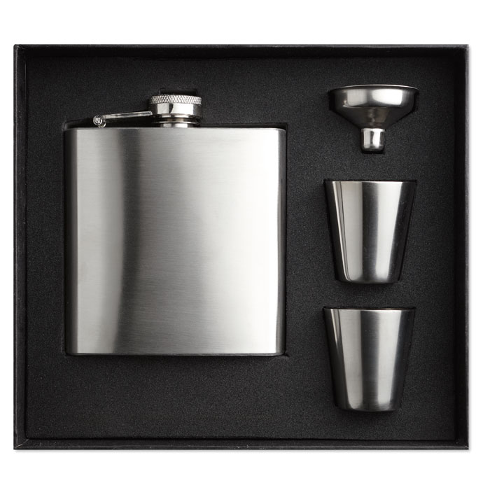Slimmy Stainless Steel Hip Flask Set