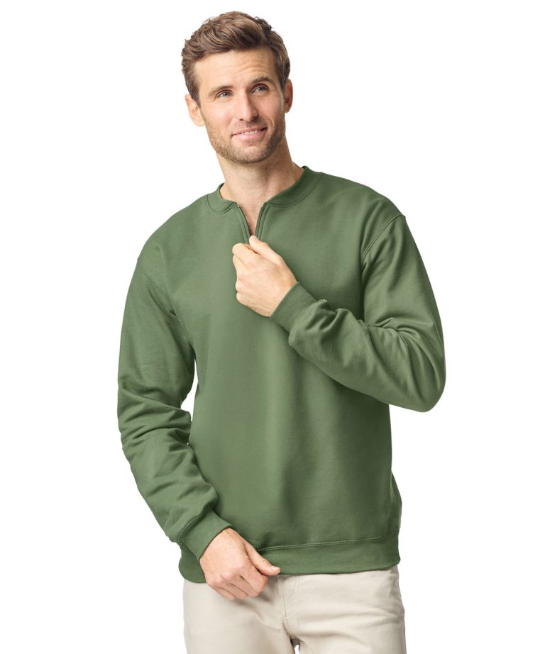 Softstyle™ midweight adult fleece 1/4-zip sweatshirt