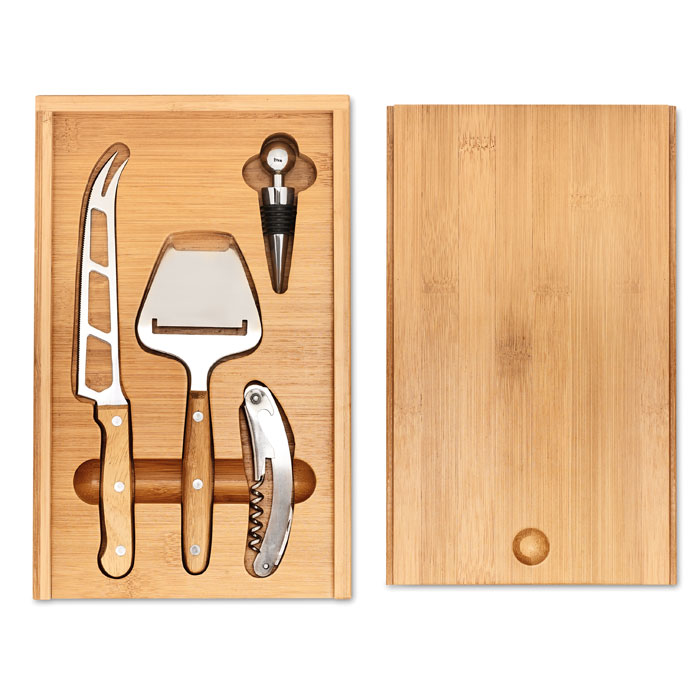 WINE&CHEESE Bamboo Cheese and Wine Gift Set