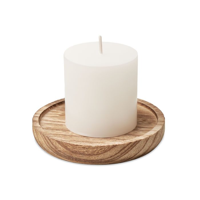 PENTAS Wooden Base Vanilla Candle