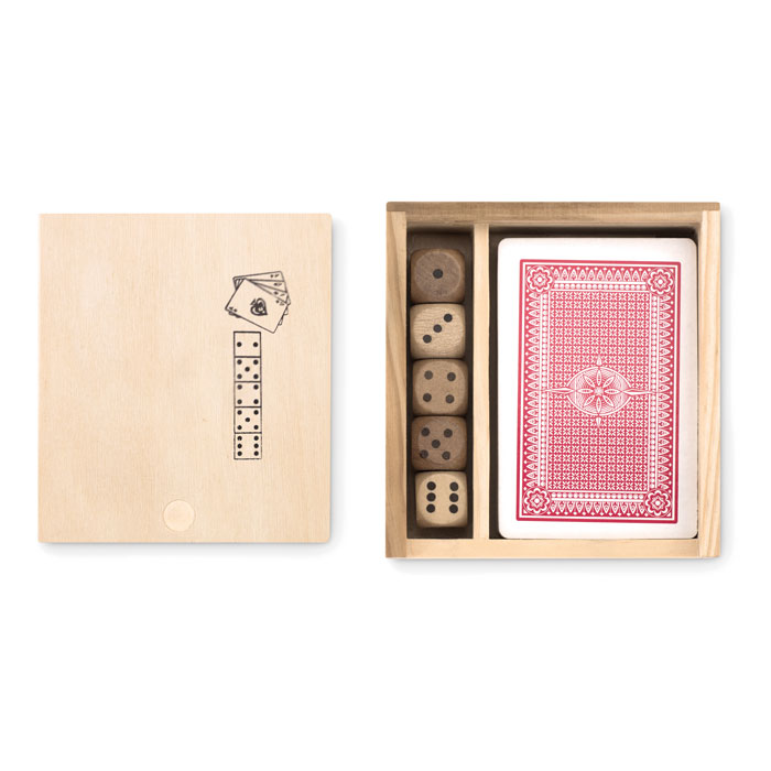 LAS VEGAS Wooden Card and Dice Set