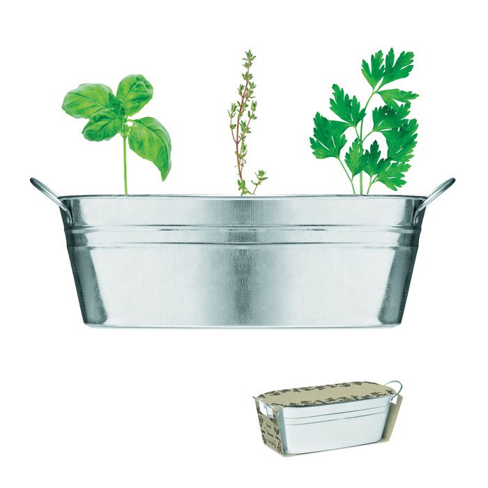 Mix Seeds Zinc Herb Planter Gift Set