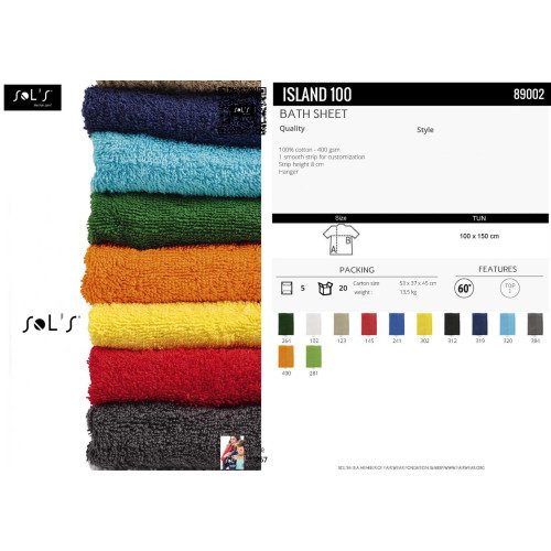 SOL'S Island 100 Cotton Bath Sheet