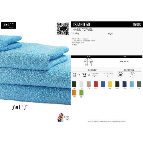 SOL'S Island 50 Hand Towel Cotton 400g